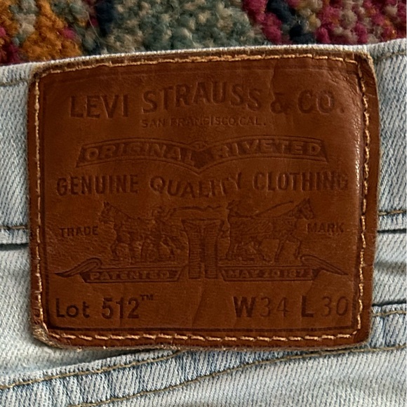 Levi's | Men’s Light Blue Cutoff Denim 512 Premium Jean Shorts Zipper Fly Sz 34 - Picture 10 of 16